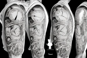 Mr white rabbit foollow the rabbit hole with a pocket watch dangling tattoo idea