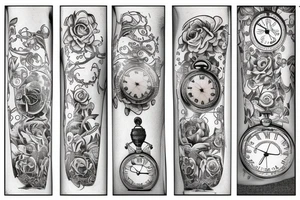 Mr white rabbit foollow the rabbit hole with a pocket watch dangling tattoo idea