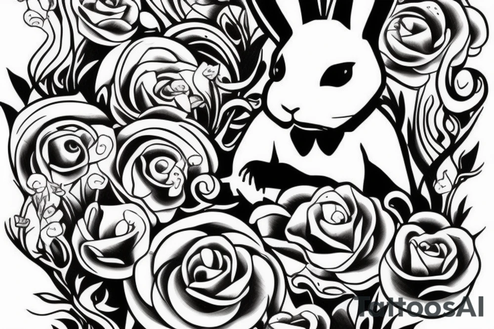 Mr white rabbit follow the rabbit hole tattoo idea