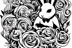 Mr white rabbit follow the rabbit hole tattoo idea