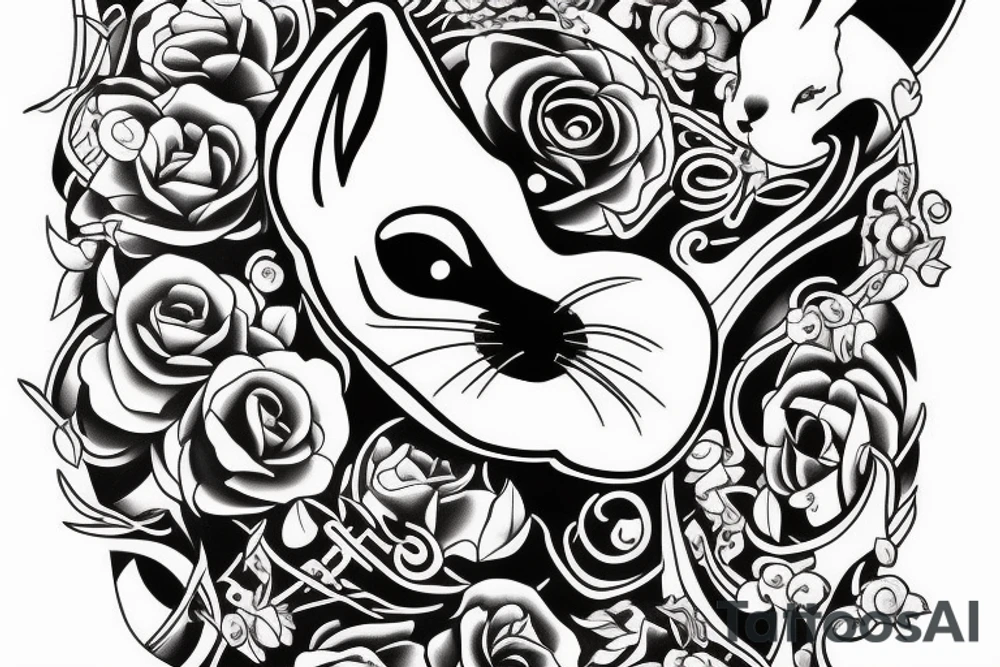 Mr white rabbit follow the rabbit hole tattoo idea