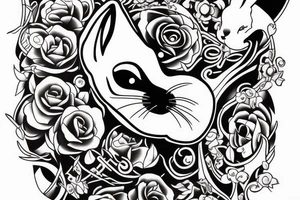 Mr white rabbit follow the rabbit hole tattoo idea