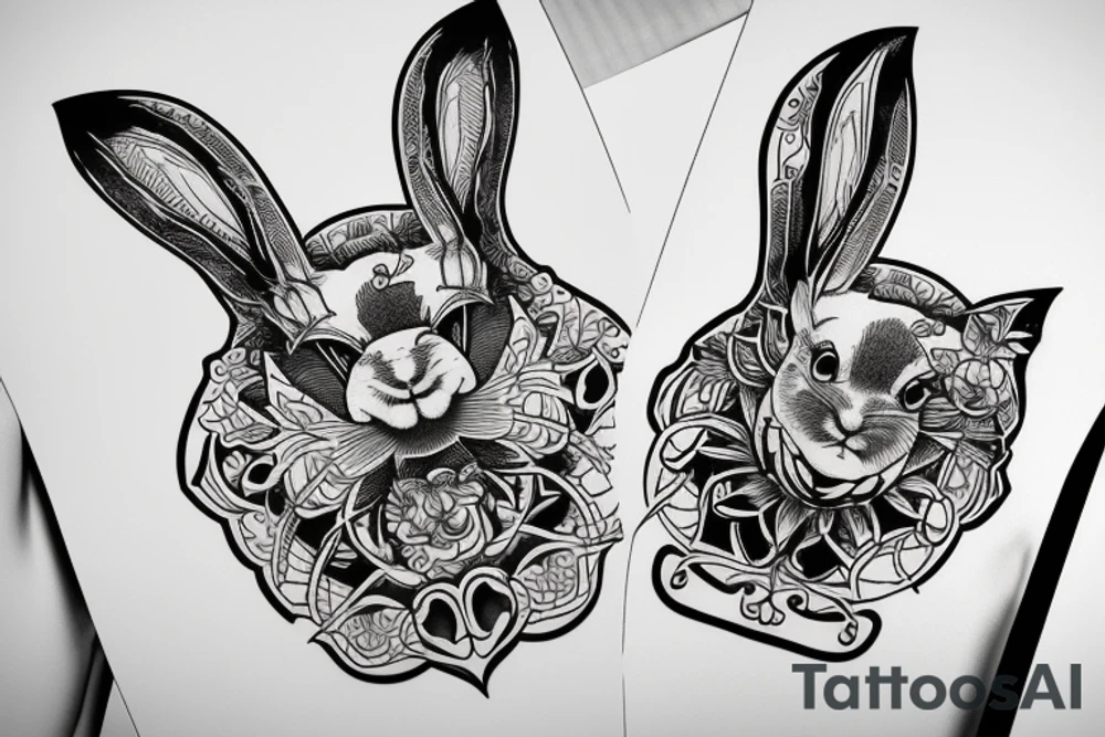 Mr white rabbit follow the rabbit hole tattoo idea