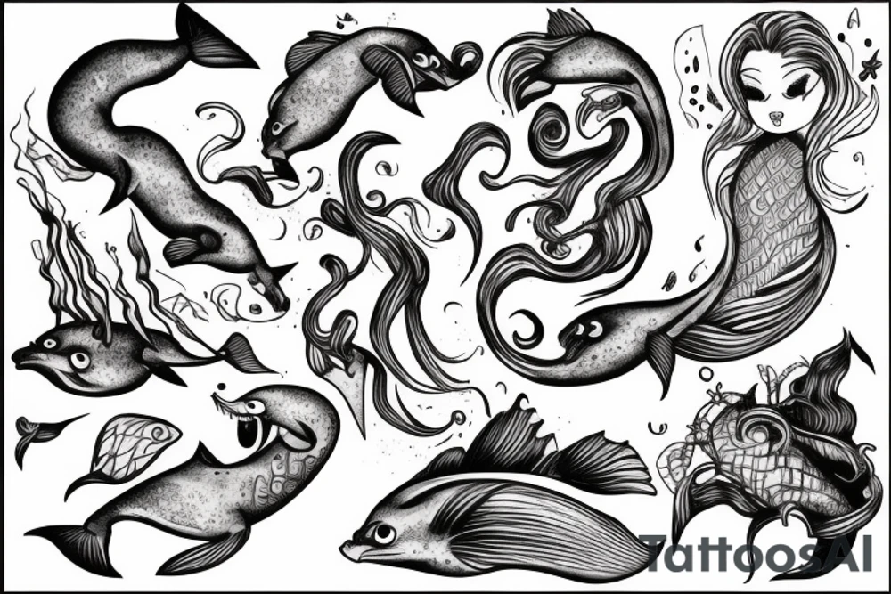 Merman tattoo idea