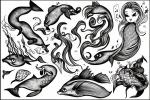 Merman tattoo idea