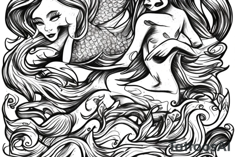 Merman tattoo idea