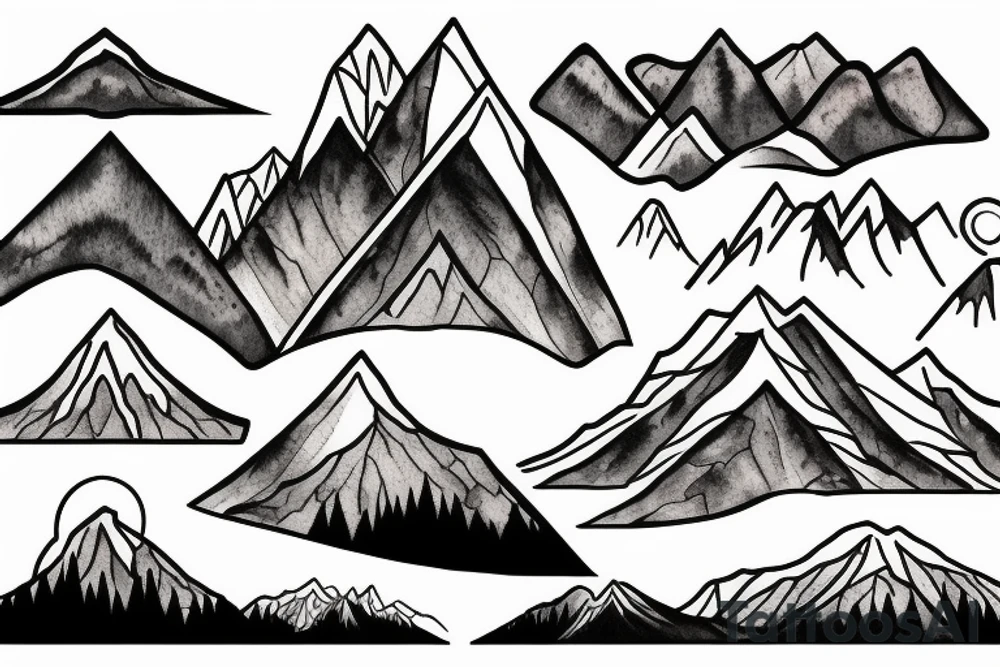 British Columbia mountain scape tattoo idea