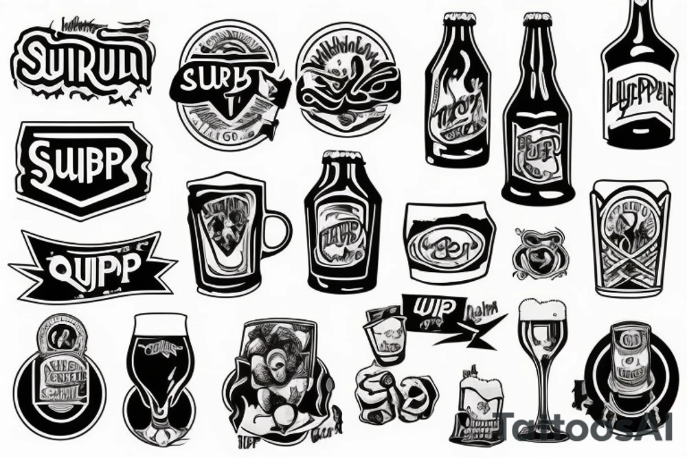 Beer logo called "Slurp" tattoo idea