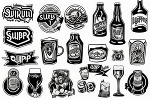 Beer logo called "Slurp" tattoo idea