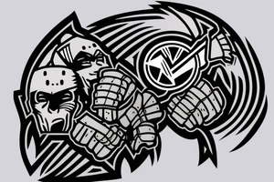 Hockey team called "Last Minute Warriors" logo tattoo idea