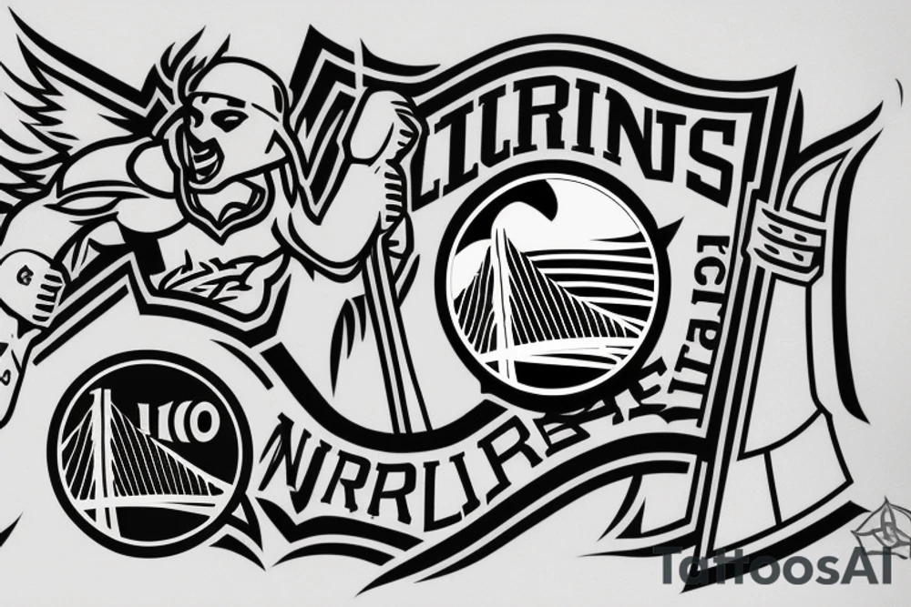 Last Minute Warriors hockey team logo tattoo idea