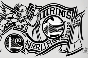 Last Minute Warriors hockey team logo tattoo idea