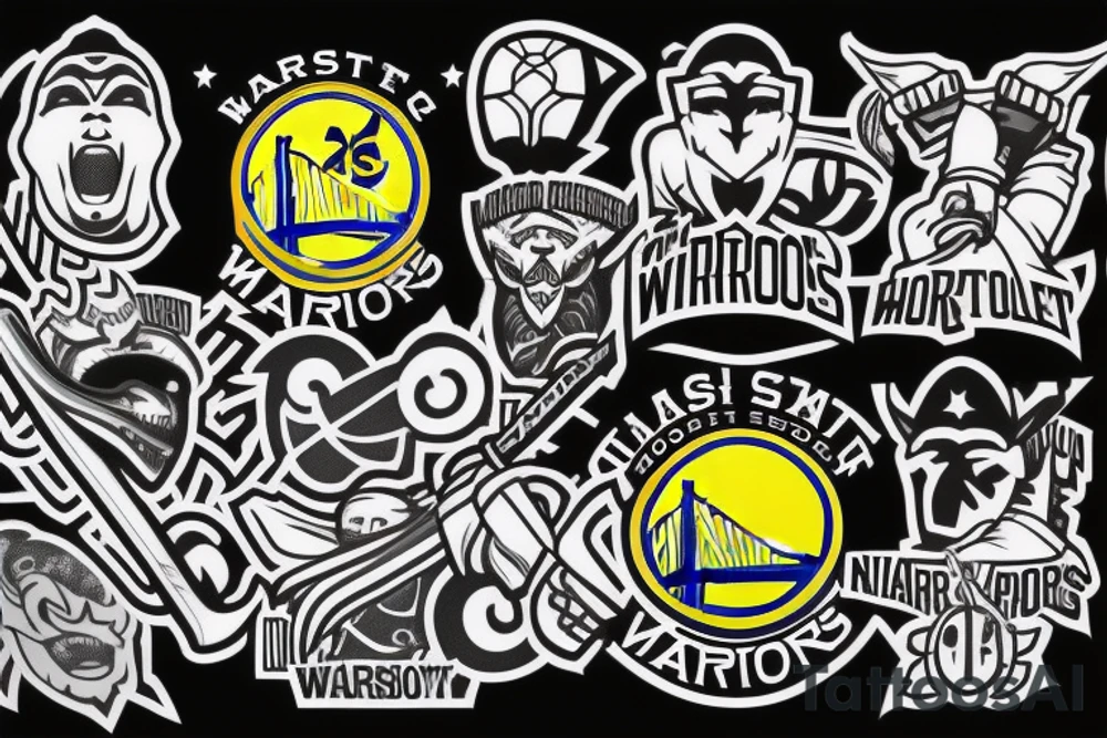 Last Minute Warriors hockey team logo tattoo idea