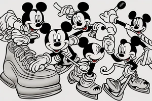 Mickey Mouse playing hockey tattoo idea