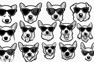 Dog wearing sunglasses tattoo idea