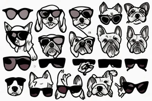 Dog wearing sunglasses tattoo idea