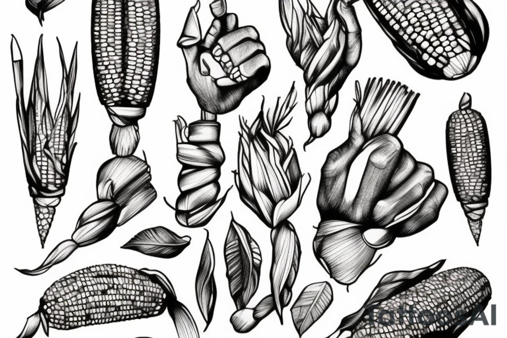 a bodybuilding corn on the cob tattoo idea