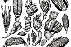 a bodybuilding corn on the cob tattoo idea
