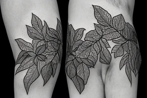 Plants, flowers, intertwined plants, very dense vegetation, wild vines tattoo idea