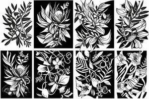 Plants, flowers, intertwined plants, very dense vegetation, wild vines tattoo idea
