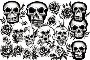 HELLISH SKULL tattoo idea