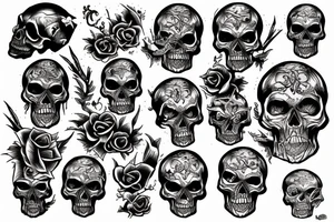 HELLISH SKULL tattoo idea