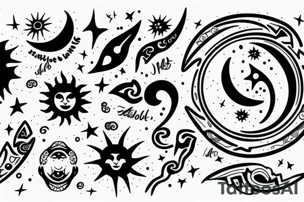 Sun and moon tattoo idea