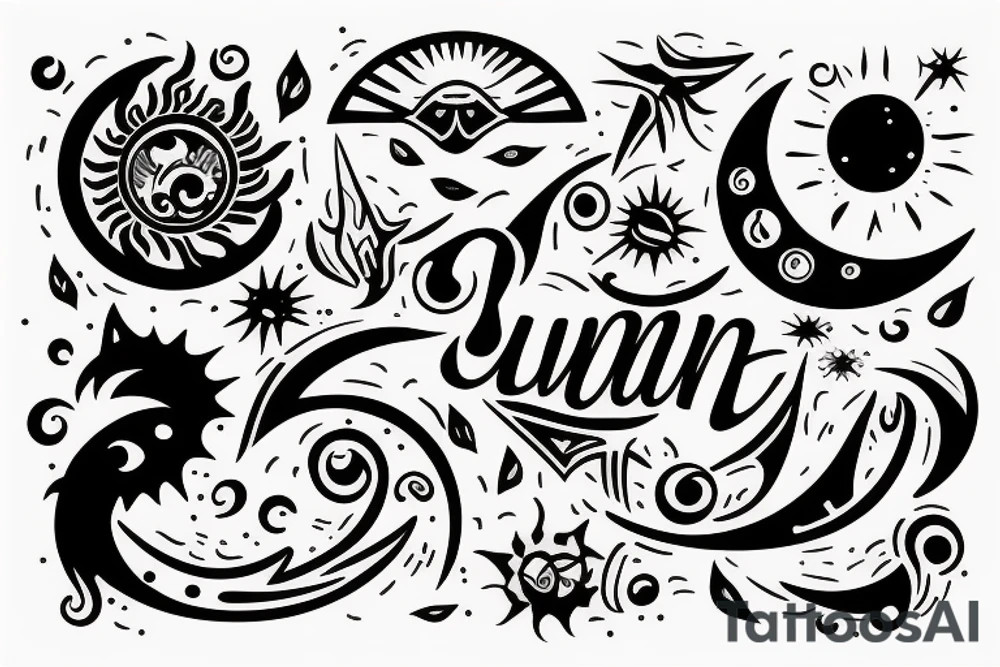Sun and moon tattoo idea
