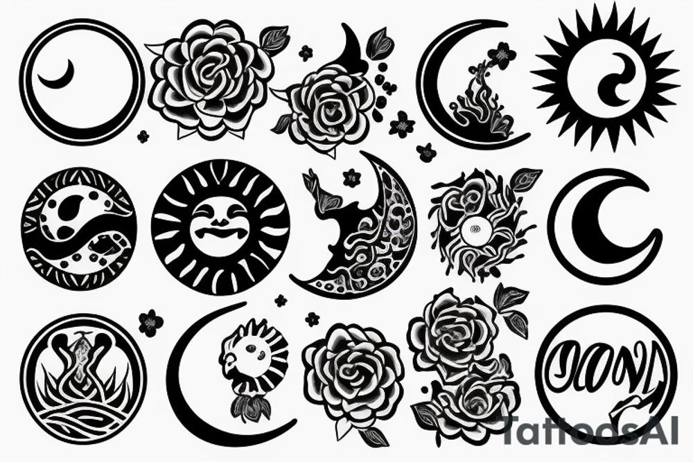 Sun, moon, water tattoo idea