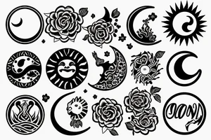 Sun, moon, water tattoo idea