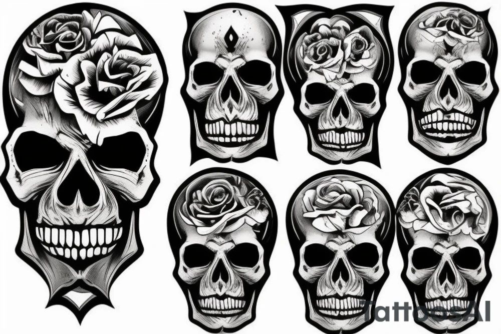 skull tattoo on biceps tattoo idea