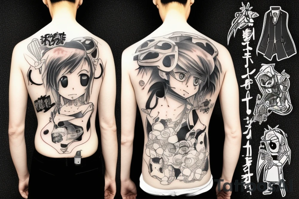 pochita from chainsaw man anime tattoo idea