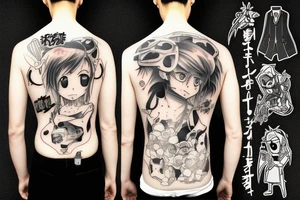 pochita from chainsaw man anime tattoo idea