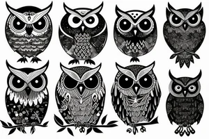 Owl and moon tattoo idea