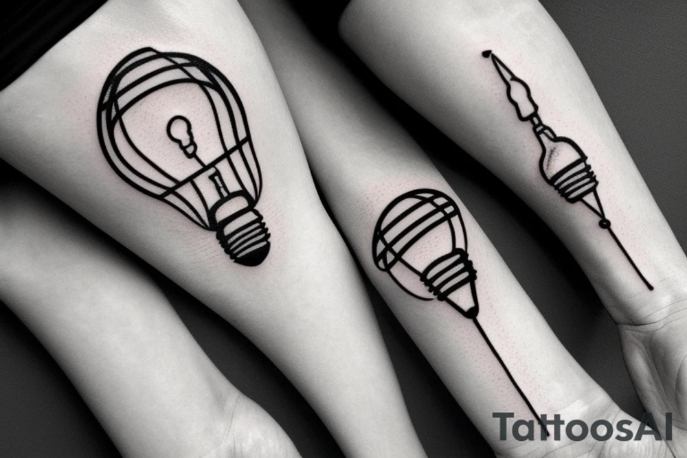 Lightbulb idea minimalistic tattoo idea