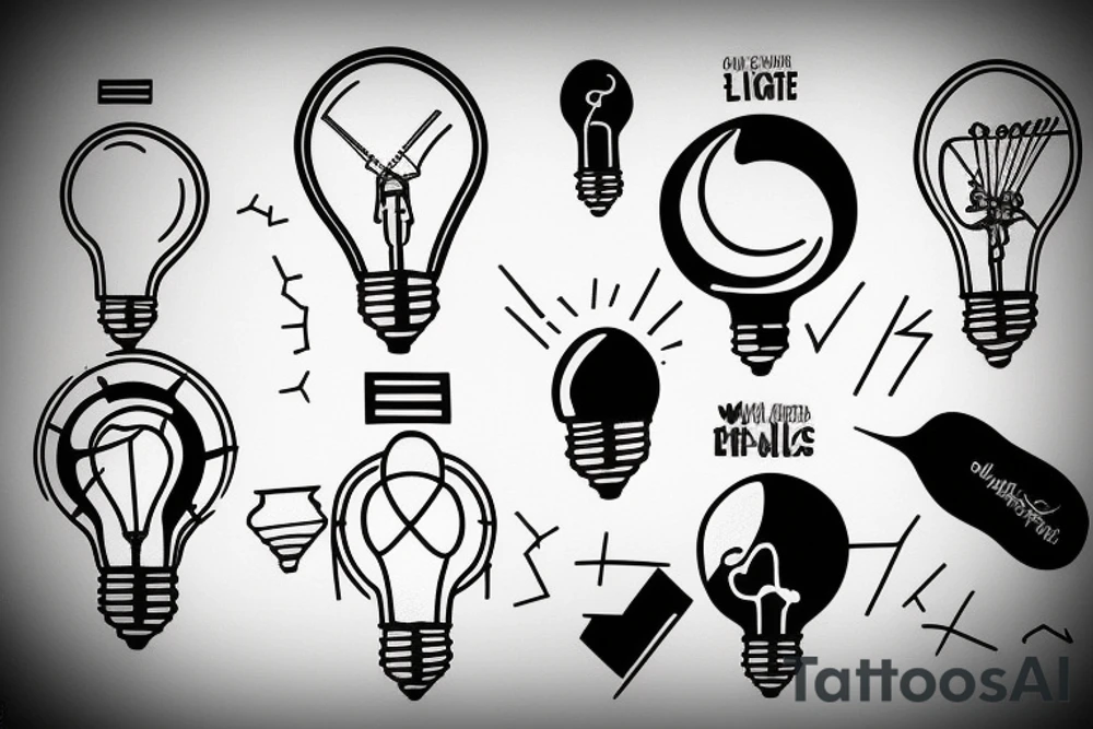 Lightbulb idea minimalistic tattoo idea