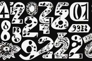 simple design including the numbers 102823 using lines tattoo idea
