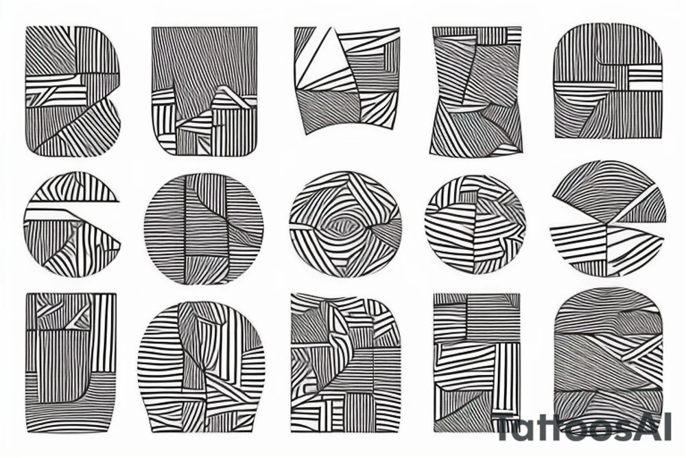 simple geographic design including the numbers 102823 using lines tattoo idea