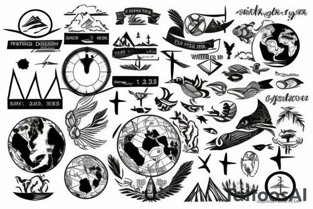 simple geographic design including the date 10.28.23 tattoo idea