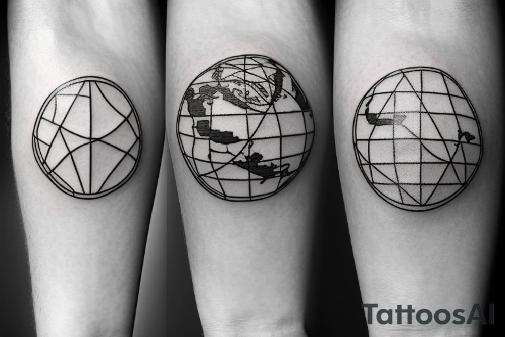 simple geographic design including the date 10.28.23 hidden. more simple tattoo idea