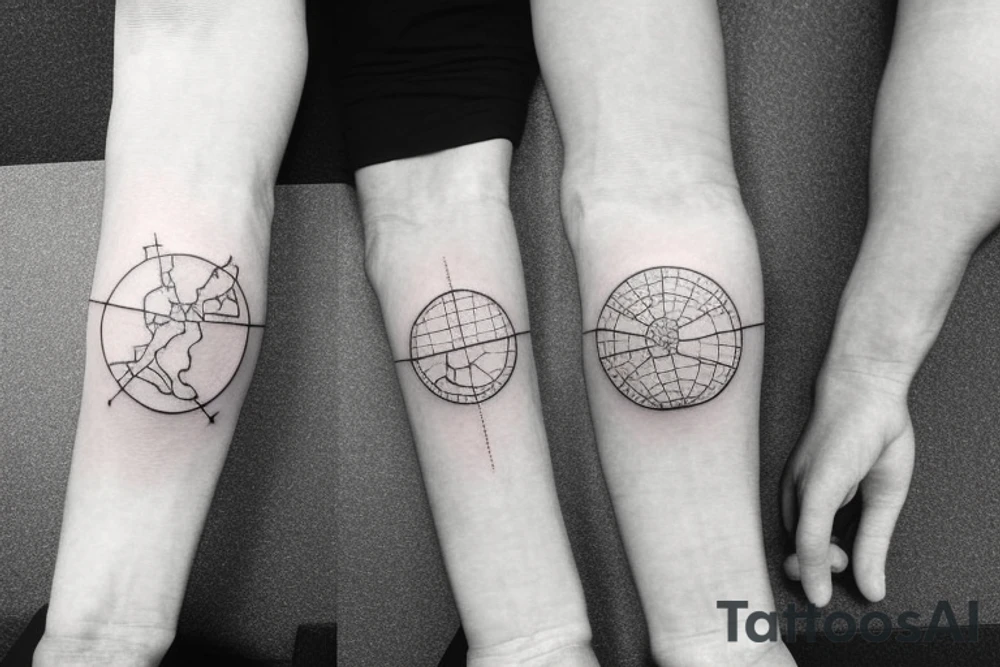simple geographic design including the date 10.28.23 hidden. more simple tattoo idea