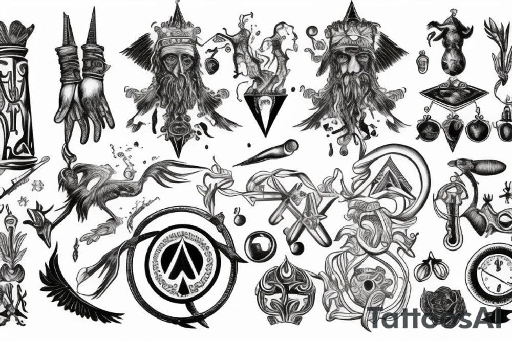Alchemy, esoteric, Hermes trismegistus tattoo idea