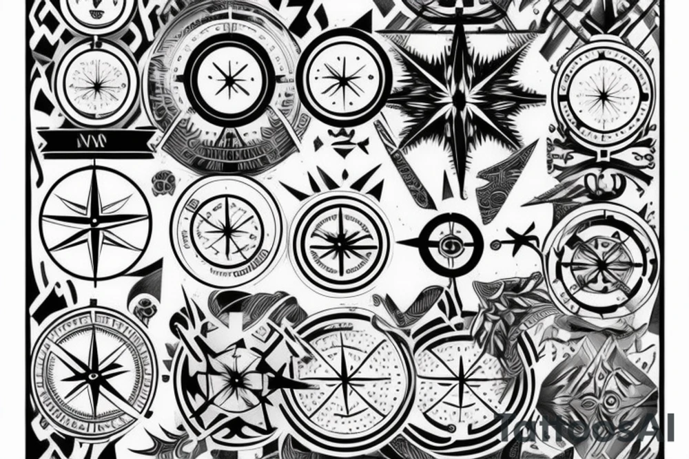 nordic compass tattoo idea