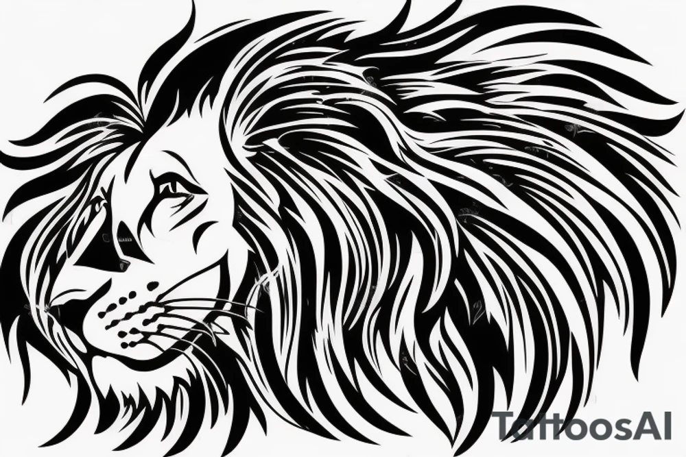 Realistically lion in music tattoo idea