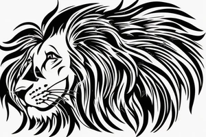 Realistically lion in music tattoo idea