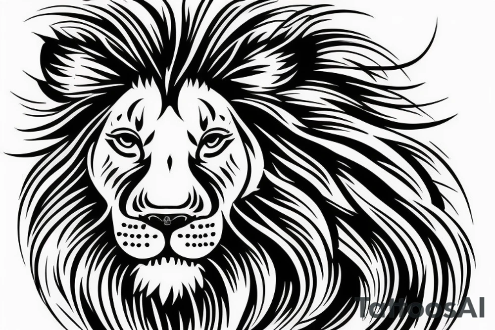 Realistically lion in music tattoo idea