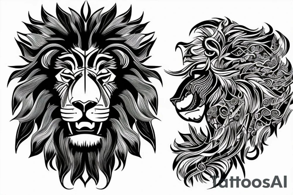 Lion roaring, half sleeve tattoo idea