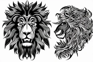 Lion roaring, half sleeve tattoo idea
