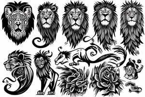 Lion roaring tattoo idea