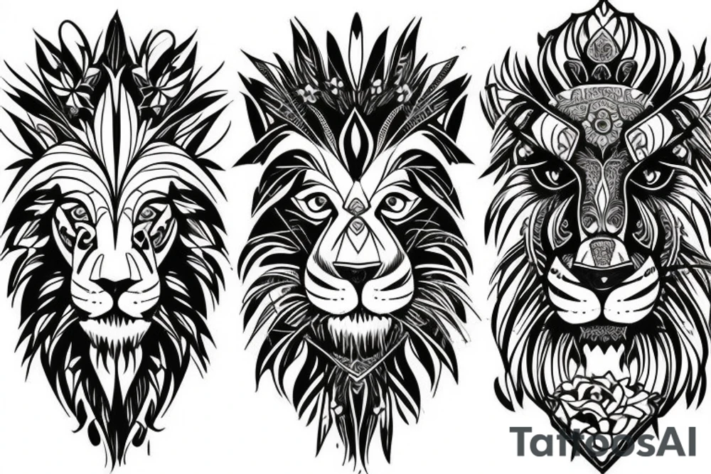 Lion, half sleeve tattoo idea